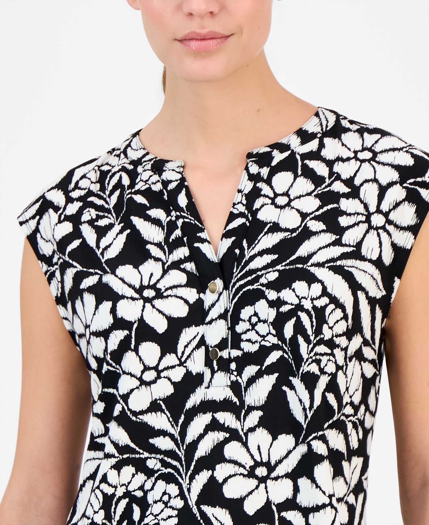 Petite Printed Short-Sleeve Top