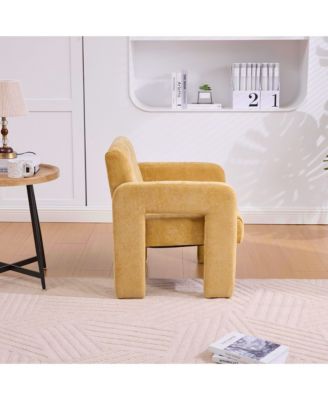 Modern Accent Chair, Chenille Fabric Upholstered Armchair, Single Lounge Chair for Living Room, Bedroom, Reading Nook