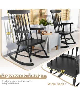 Wooden Rocking Chair Single Rocker Indoor Garden Patio Yard