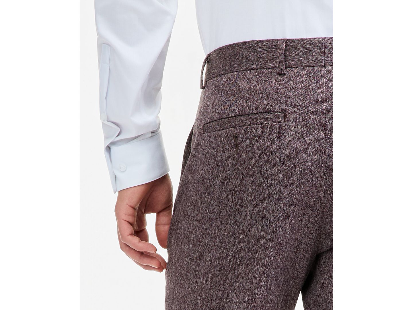 Мужские брюки Kenneth Cole Reaction Eggplant Herringbone Slim Techni-Cole, цвет: Баклажановый — фото 6