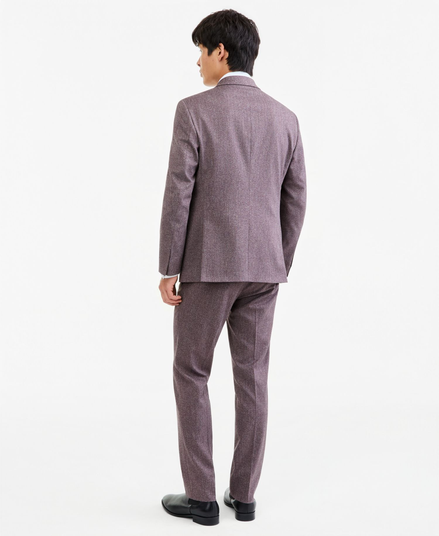Men's Eggplant Herringbone Slim-Fit Techni-Cole Suit Separates