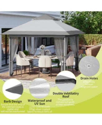 Pop Up Gazebo, Outdoor Canopy Tent with Mosquito Netting, Pop Up Canopy Tent with Curtains