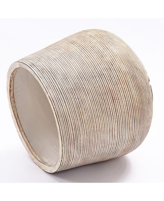 LuxenHome Distressed Tan MgO Tapered Round Planter