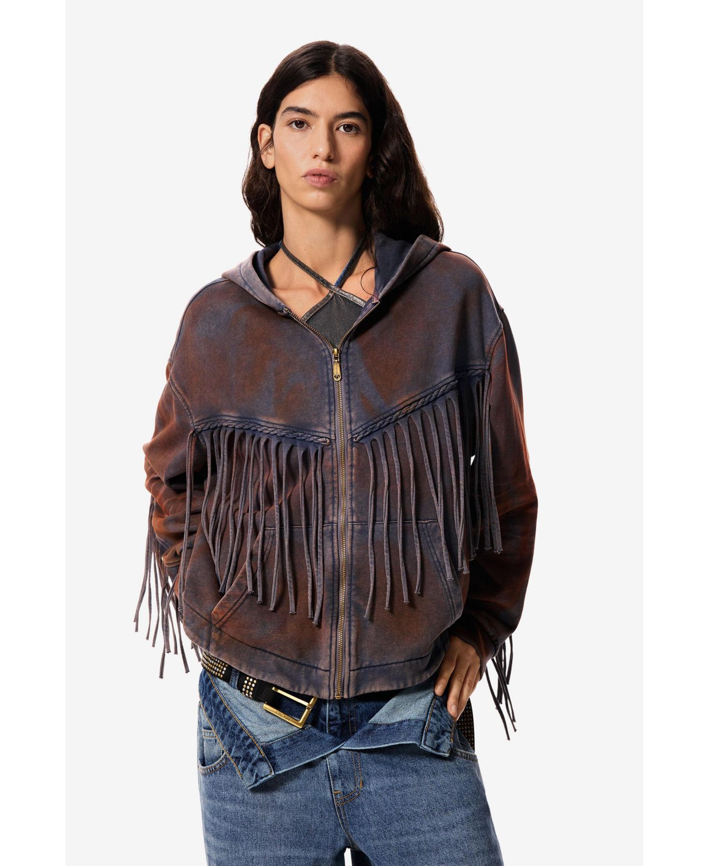 Женская толстовка Desigual Oversized Sweatshirt Masha Popova, цвет: Тёмно-синий — фото 1