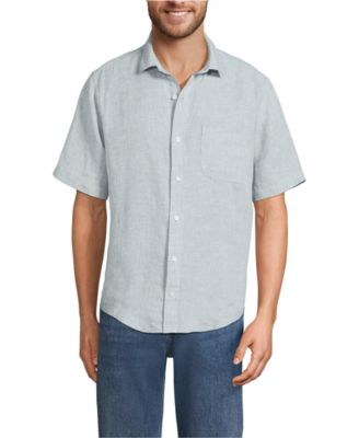 Men's Traditional Fit Short Sleeve Linen Shirt