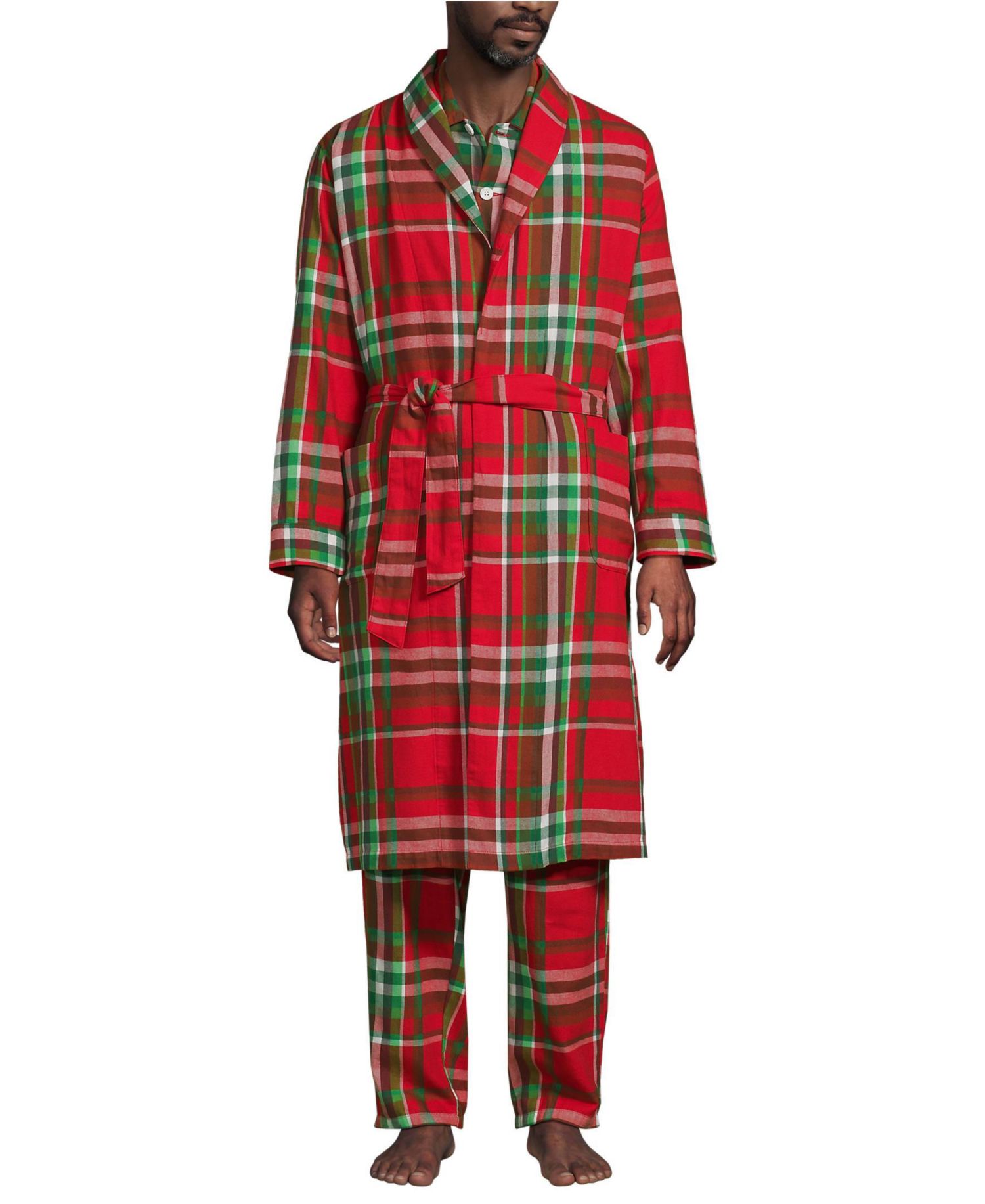 Men's Flannel 3 Piece Pajama Set