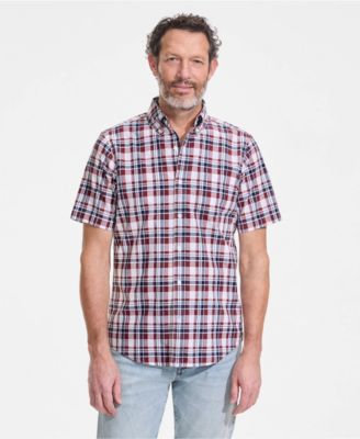 Men's Traditional Fit Short Sleeve Madras Shirt