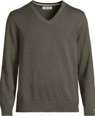 Men's Fine Gauge Cotton V Neck Sweater