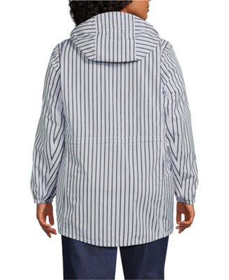 Plus Size Print Waterproof Hooded Packable Raincoat