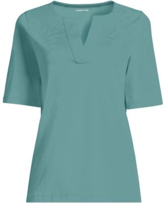 Women's Supima Jersey Half Sleeve Splitneck Shirt