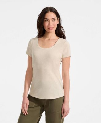 Women's Short Sleeve Lightweight Jersey Scoop Neck T-shirt