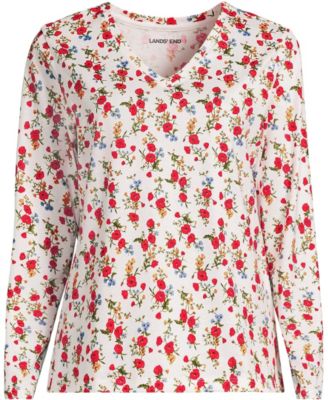 Plus Size Supima Cotton Long Sleeve V-Neck T-Shirt