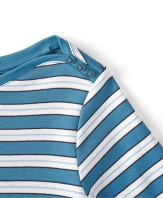 Women's Supima Cotton Elbow Sleeve Boatneck Button Shoulder Tee