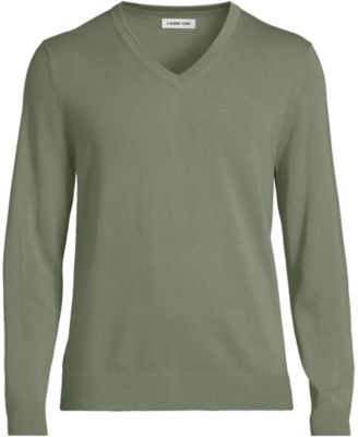 Men's Fine Gauge Cotton V Neck Sweater