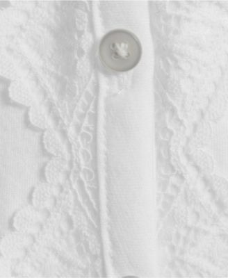 Plus Size 3/4 Sleeve Slub V-neck Lace Trim Top