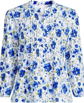 Women's Lightweight Jersey Button Pintuck Top