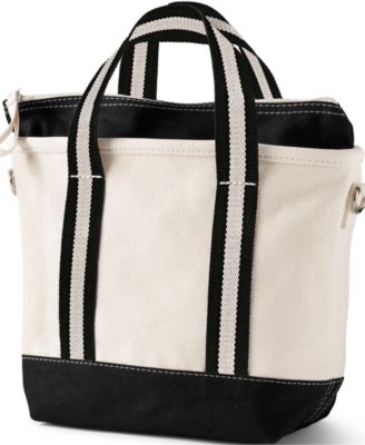 Small 3 Pocket Zip Top Canvas Tote Bag