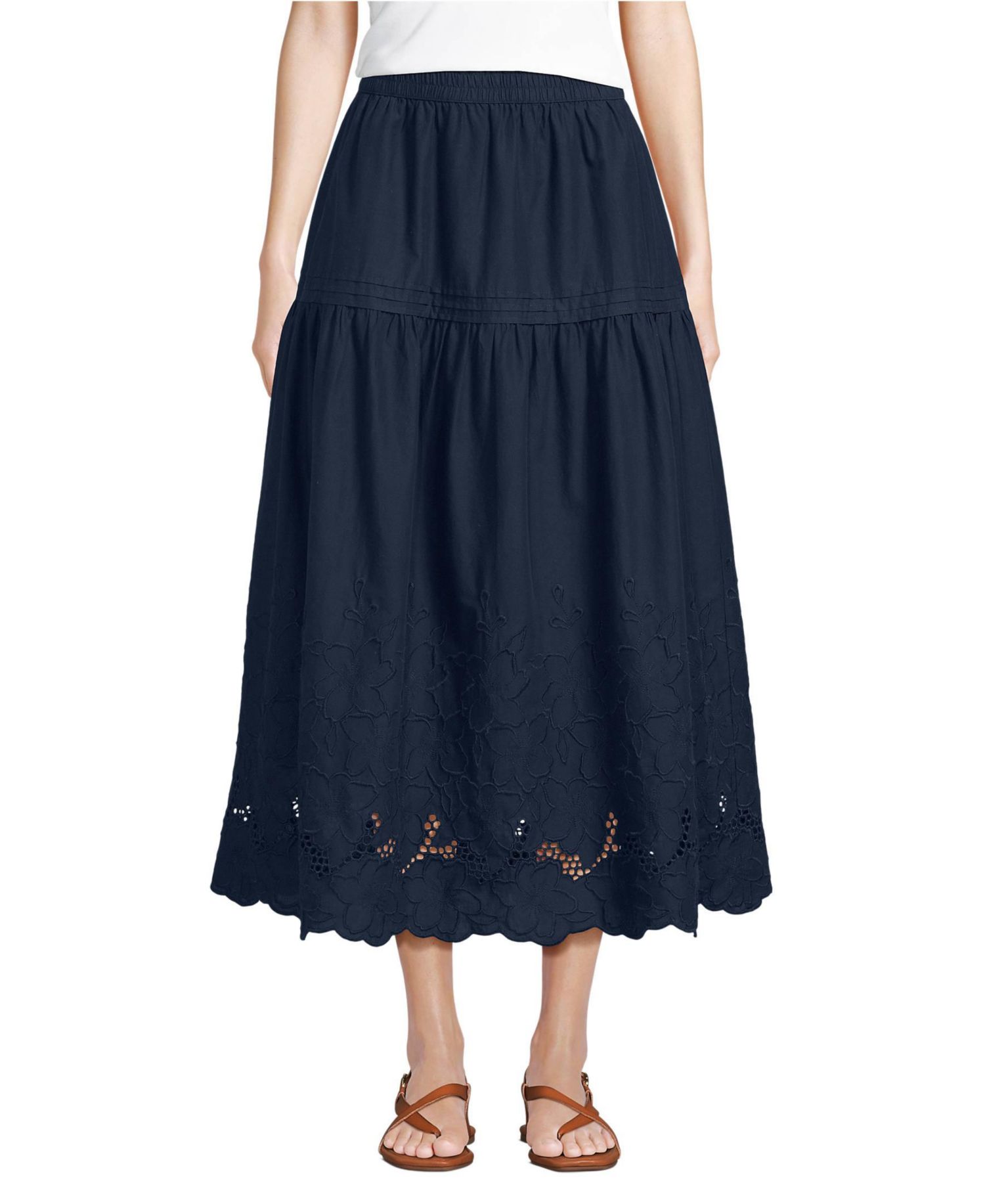 Women's Voile Eyelet Maxi Skirt
