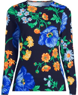 Plus Size Long Sleeve Crewneck Garden Tee - Sunshade UPF 50 Quick Dry