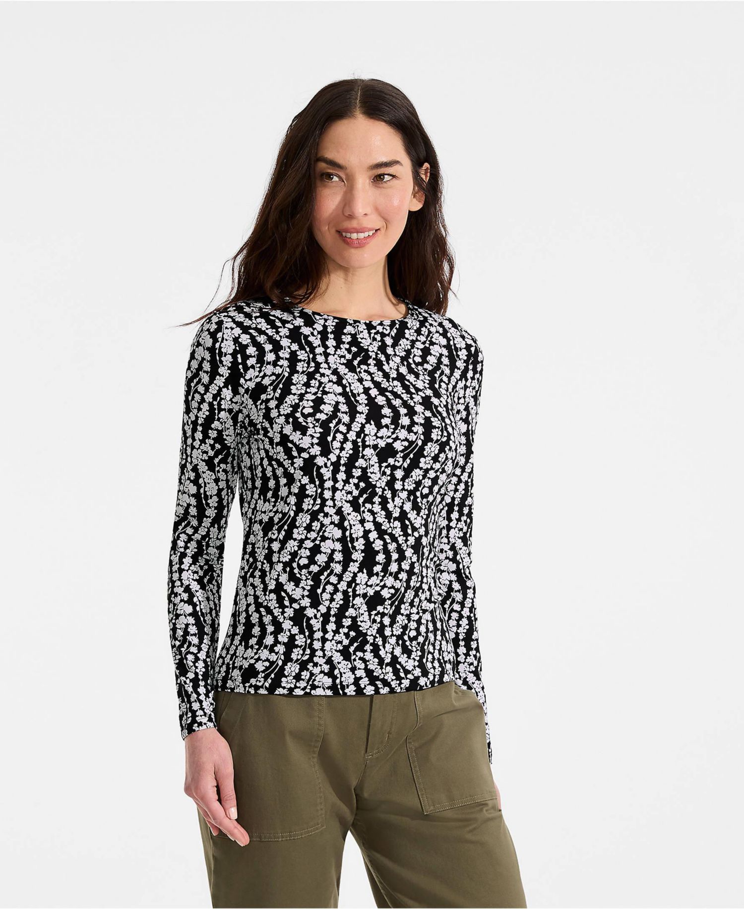 Women's Long Sleeve Crewneck Garden Tee - Sunshade UPF 50 Quick Dry