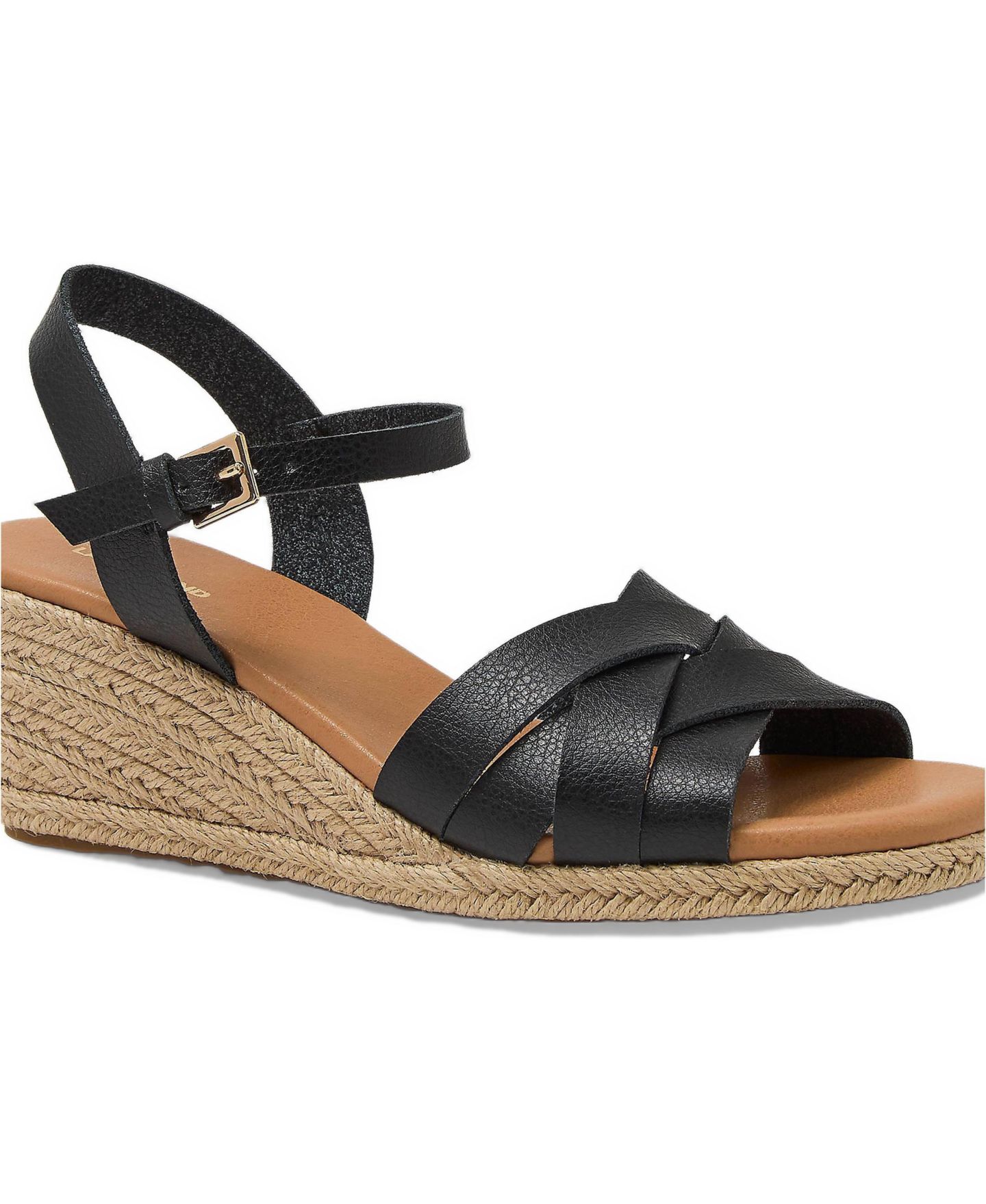 Женские сандалии Lands' End Espadrille Wedge, цвет: Чёрный — фото 1