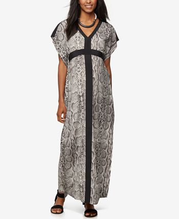 Robe Maxi Rachel Zoe Femme Taille M Maternité - Manches 3/4 - Vert Bleu - Neuve Avec étiquette