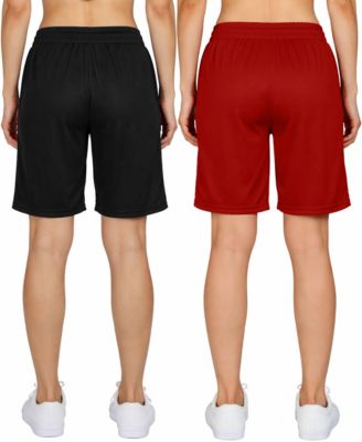 Women's Loose Fit Moisture Wicking Performance Mesh Shorts-2 Pack