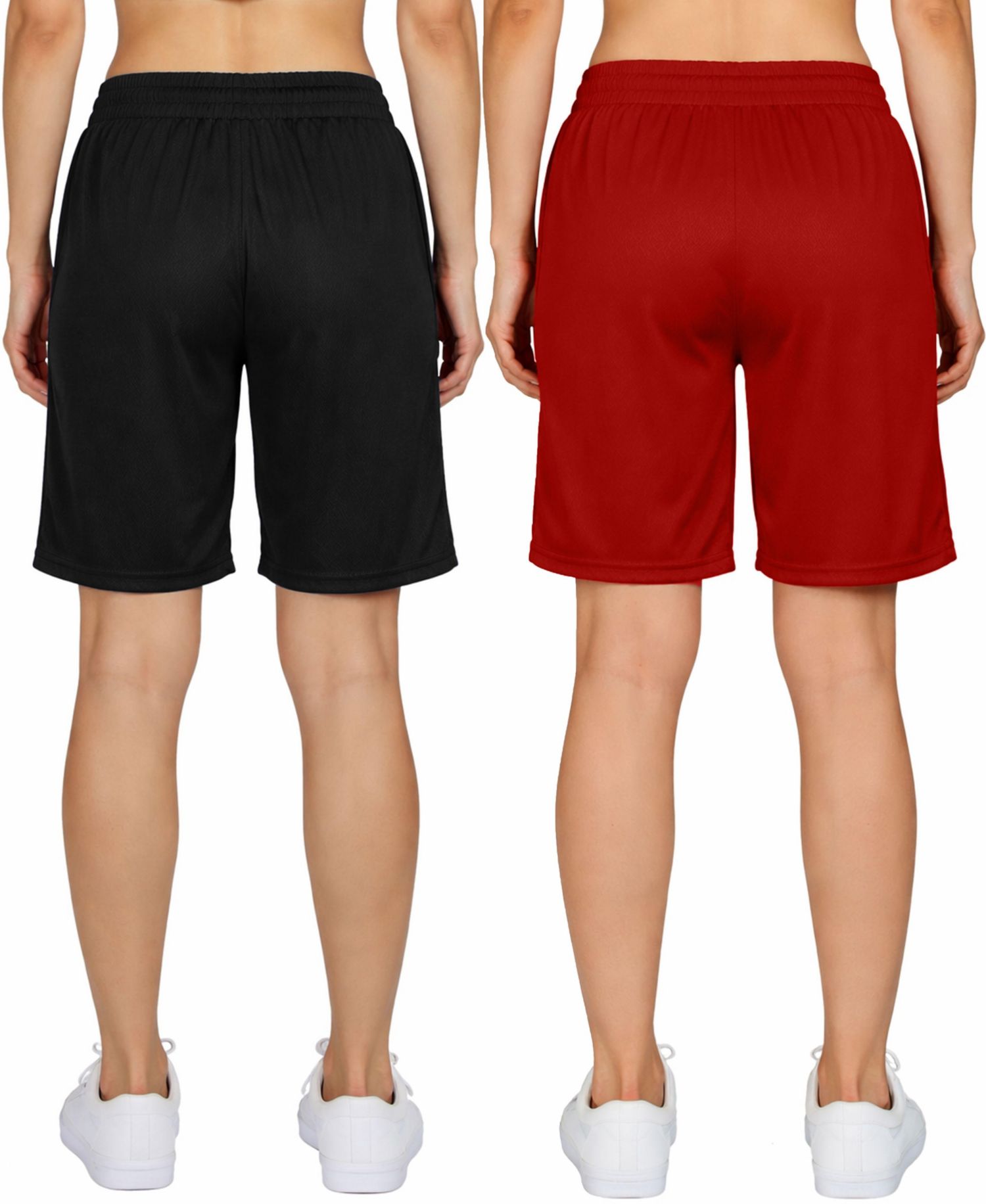Women's Loose Fit Moisture Wicking Performance Mesh Shorts-2 Pack