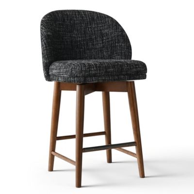 25.5" Swivel Counter Height Stools with Solid Wood Legs Set of 2