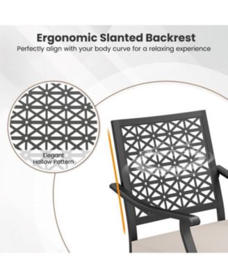 2 Pieces Outdoor Swivel Chairs Patio Dining Chairs with Padded Cushions