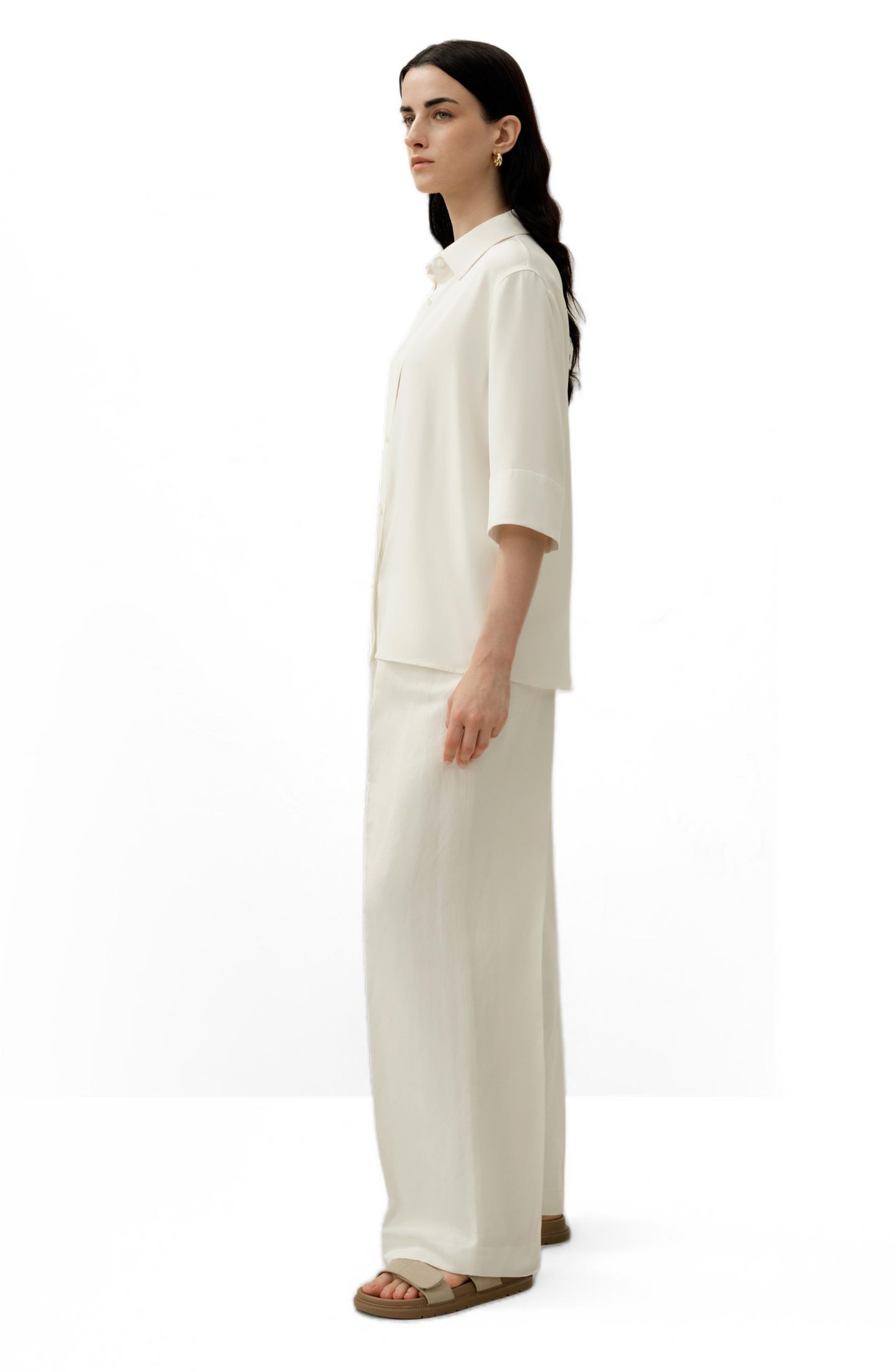 Женская рубашка LILYSILK Heavy Silk Crepe Relaxed Half-Sleeve — фото 2