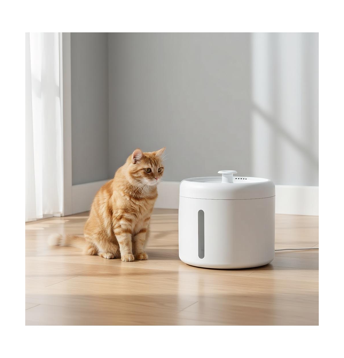 Zeus and Ruta 2500ML Usb Pet Water Fountain Round Automatic Cat Dispenser With Circulating Pump Ultra Quiet For Cats and Dogs