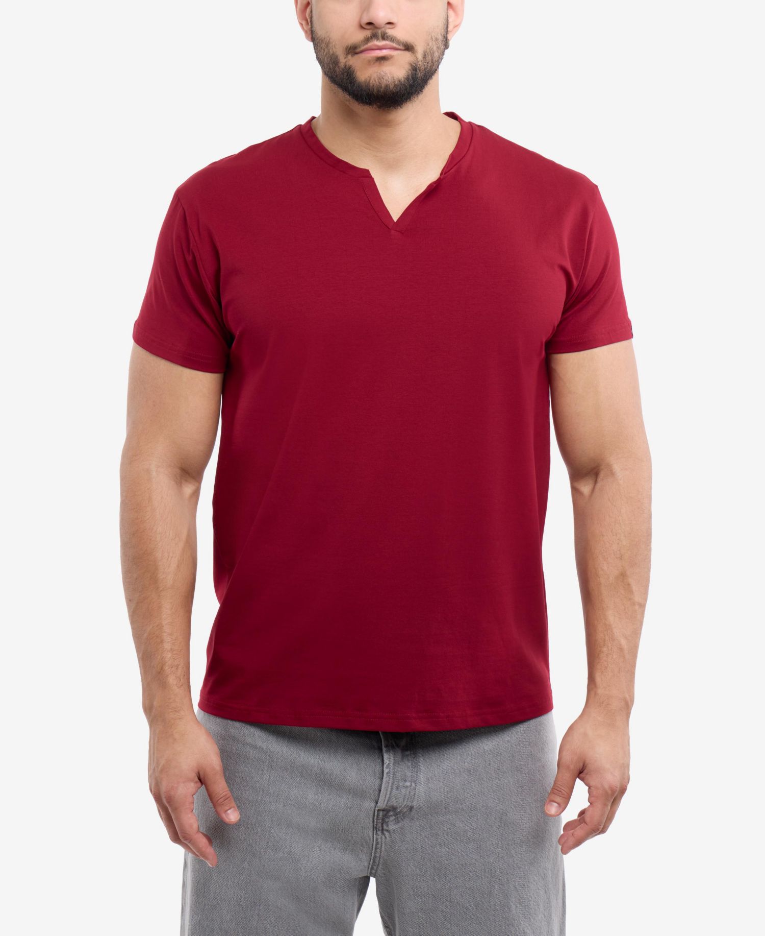 Men's Basic V-Notch Neck Short Sleeve T-Shirt