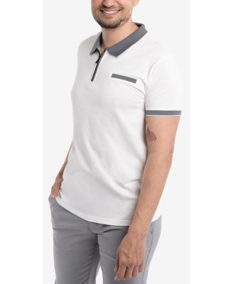 X RAY Men's XRAY Short Sleeve Zip-Neck Polo