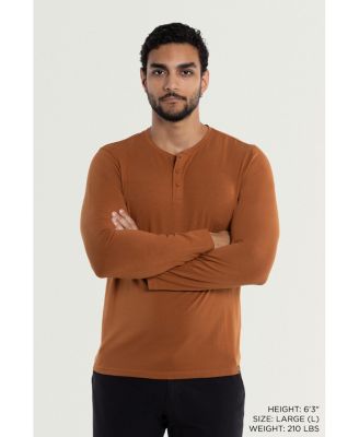 X RAY Men's Long Sleeve Henley T-Shirt