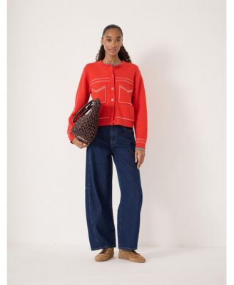 Women's Wool-Blend Stitch Detail Cardigan