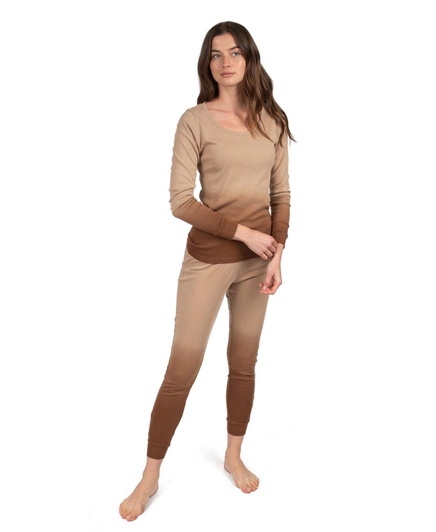 Women's Matching Family Two Piece Cotton Long Sleeve Tie Dye Pajamas