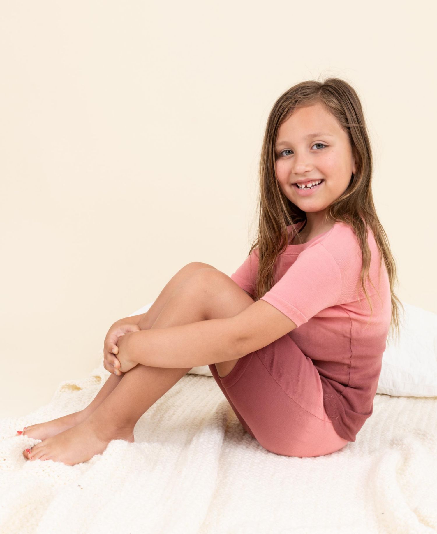 Kids Matching Family Two Piece Cotton Short Sleeve Shirt and Shorts Tie Dye Pajamas