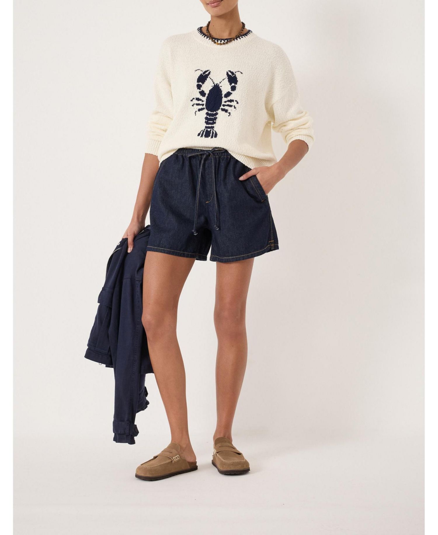 Women's Hallie Crew Neck Lobster Graphic Sweater