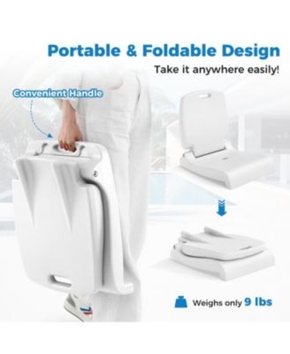 Foldable Pool Lounge Chair with Drainage Holes and Carry Handle