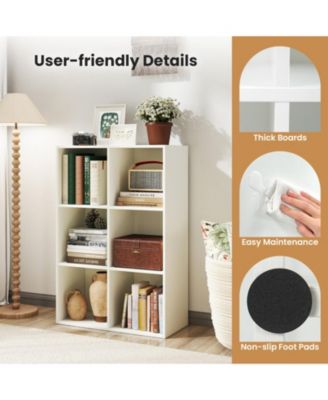 6-Cube Freestanding Bookcase with Anti-Tipping Kits