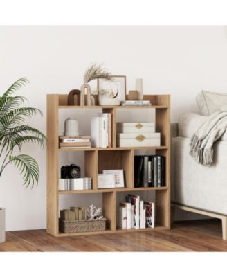7-Cube Open-Back Bookshelf with Anti-Toppling Devices