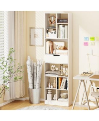71-Inch Tall 10-Cube Bookcase with Drawer