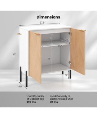 2-Door Buffet Cabinet Sideboard with Shelf and Metal Legs