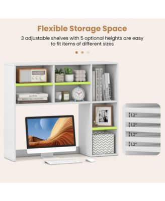 Desktop Bookshelf with 7 Cubbies and 3 Adjustable Shelves