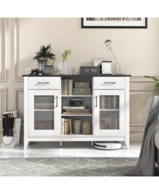 52-Inch Sideboard Buffet Cabinet with Drawers and Adjustable Shelves
