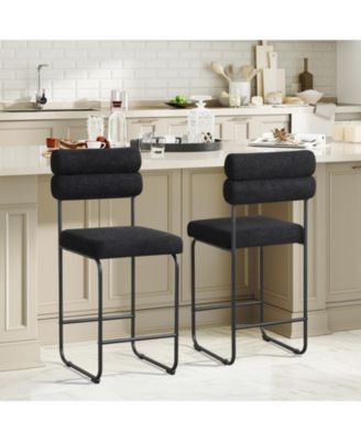 26 in Counter Height Bar Stools Set of Two with Metal Frame