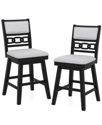 Swivel Bar Stools Set of Two with Upholstered Backrest