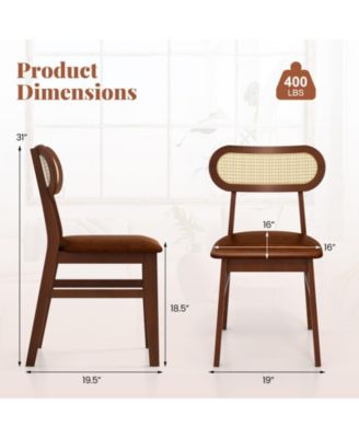 Set of 2 Mid Century Wooden Dining Chairs for Indoor Use