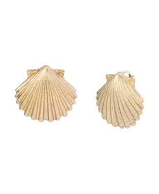 Gold Vintage Luxe Shell Stud Earrings